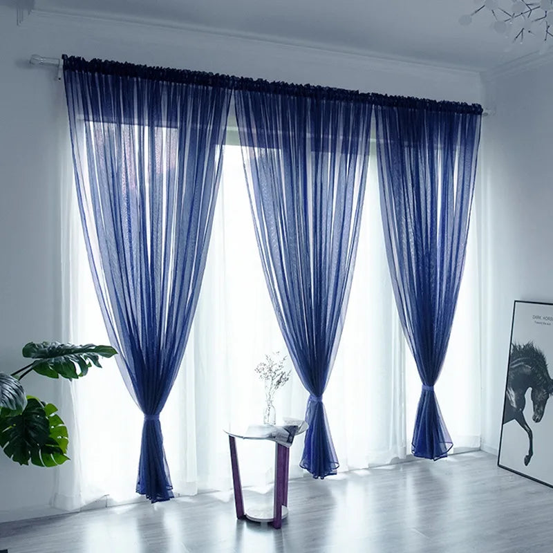 Solid Color Sheer Curtain