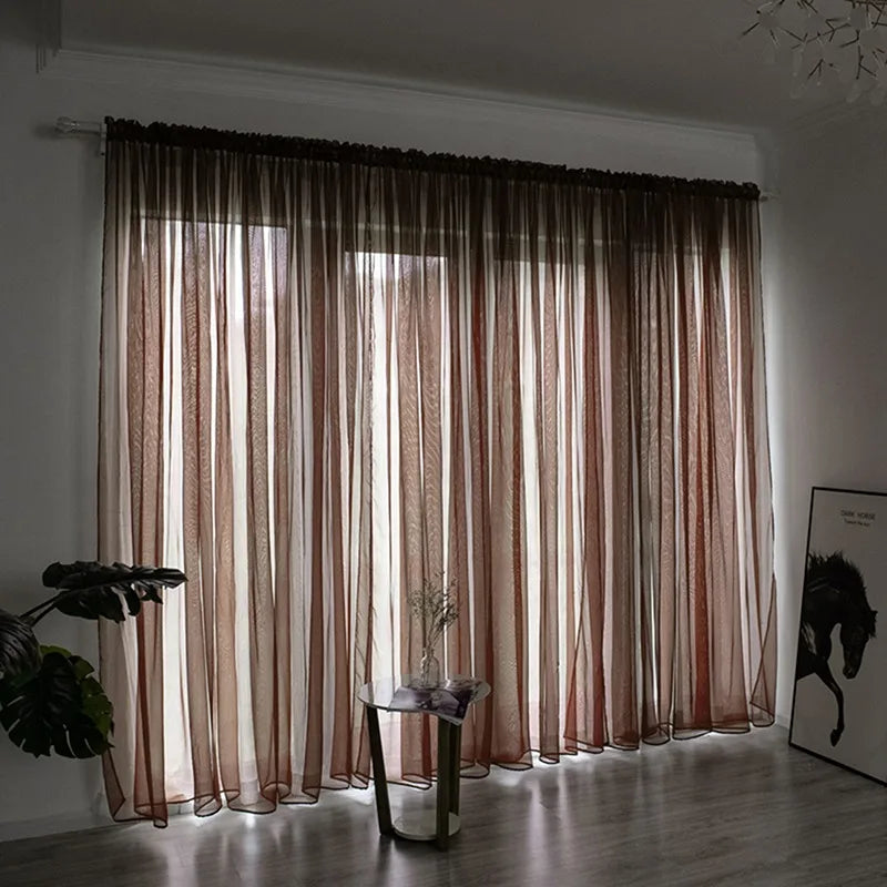Solid Color Sheer Curtain