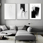 Nordic Modern Style Poster White Paint Scratches Wall Art