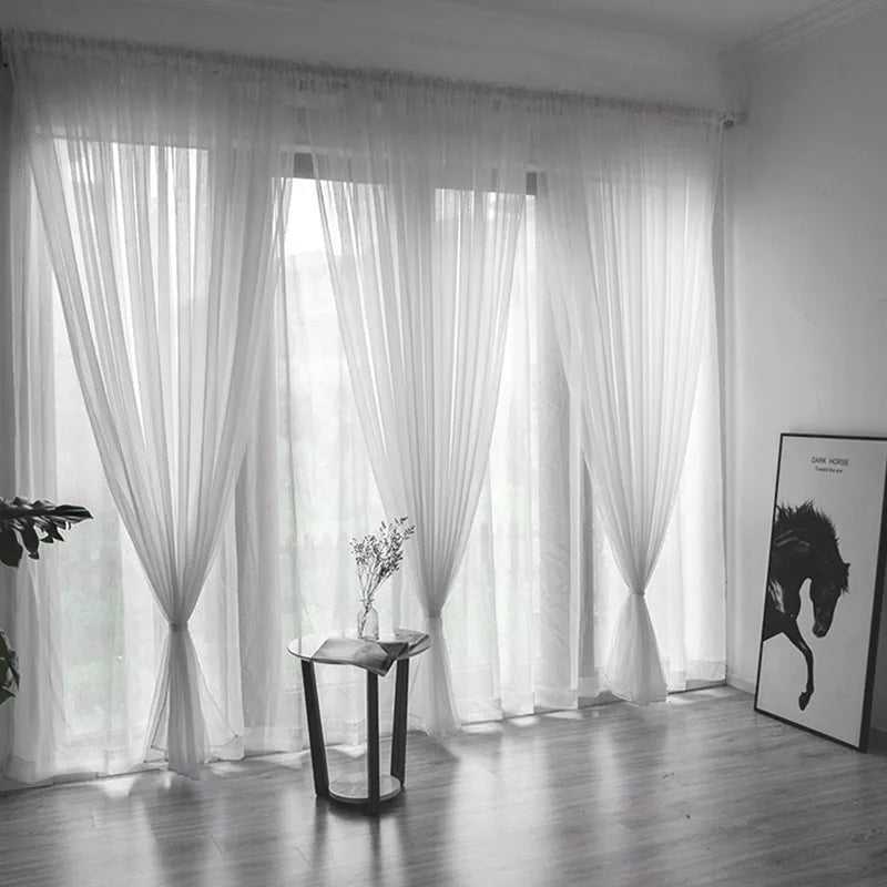 Solid Color Sheer Curtain