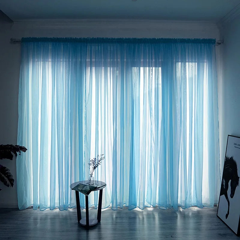 Solid Color Sheer Curtain