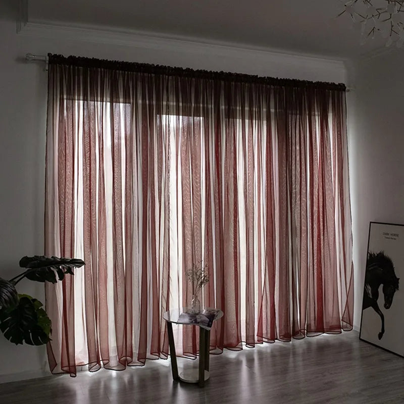 Solid Color Sheer Curtain