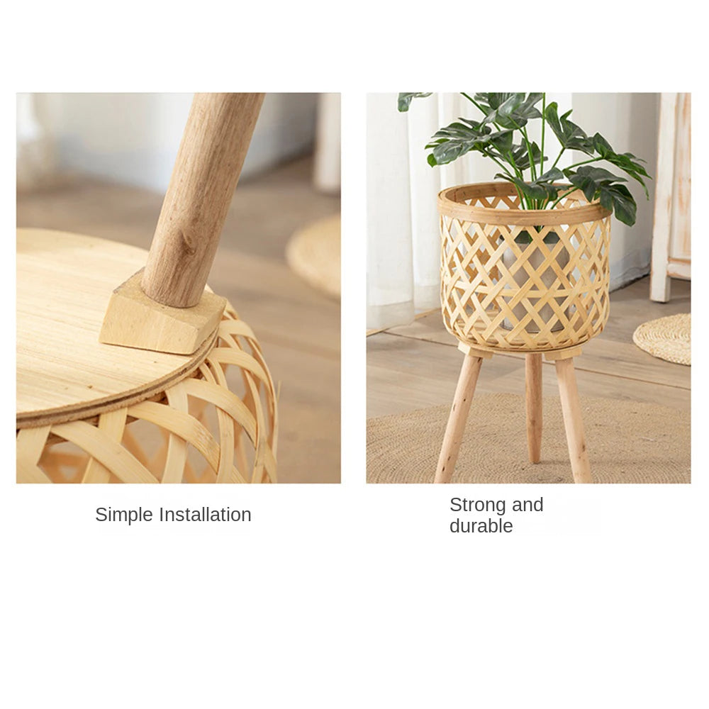 Bamboo Rattan Flowerpot