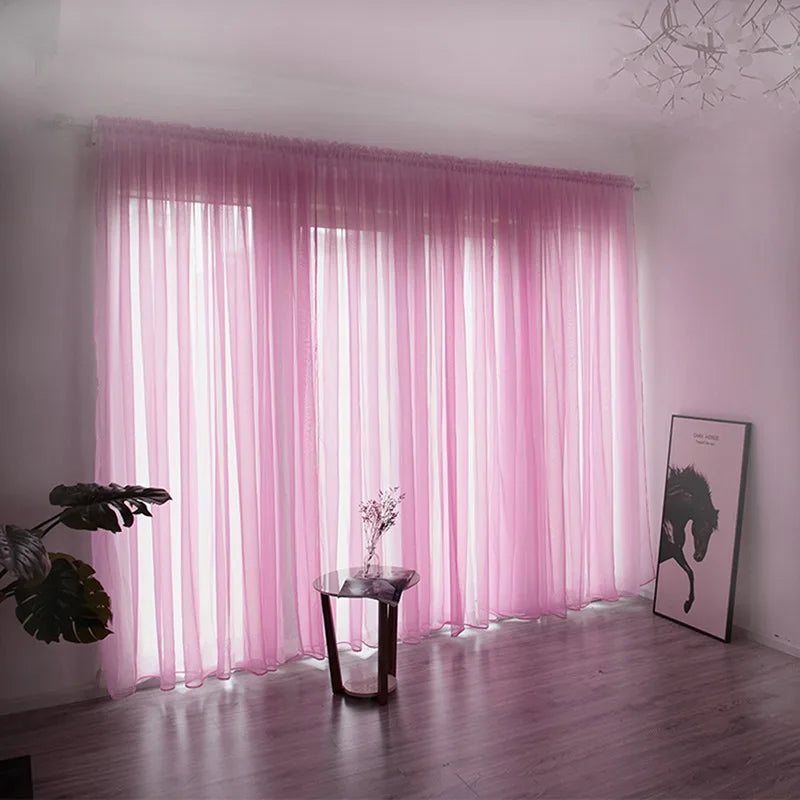Solid Color Sheer Curtain