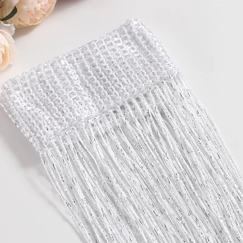 String Curtain Valance Shiny Tassel Line Curtain