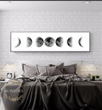 Wall Art Moon Phase Black White Posters