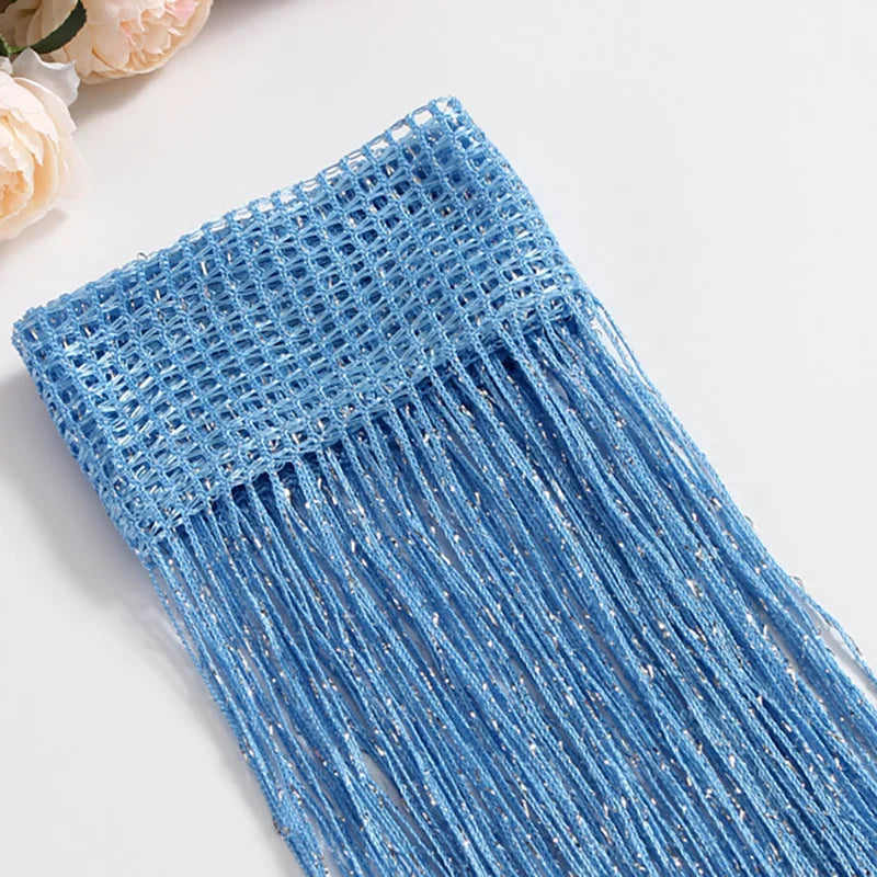 String Curtain Valance Shiny Tassel Line Curtain