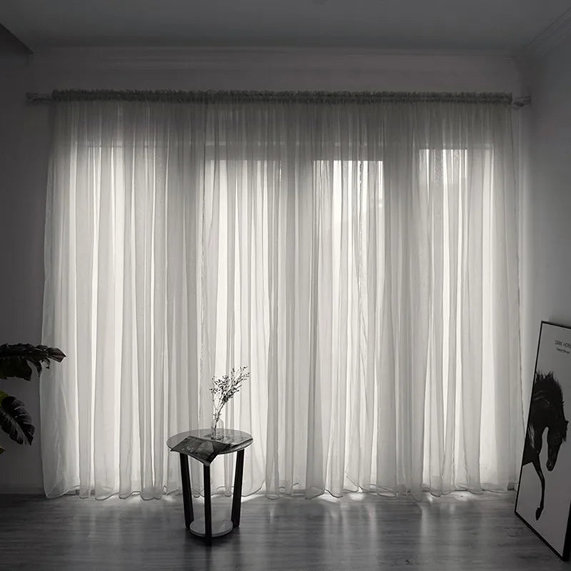 Solid Color Sheer Curtain