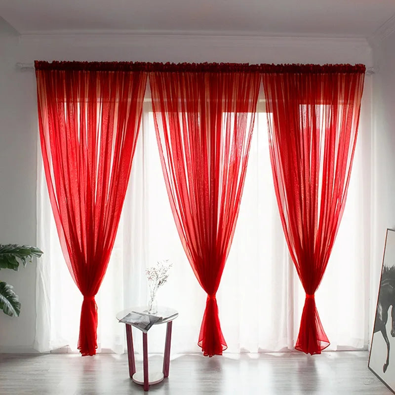 Solid Color Sheer Curtain