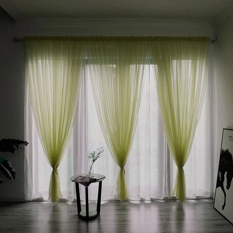 Solid Color Sheer Curtain