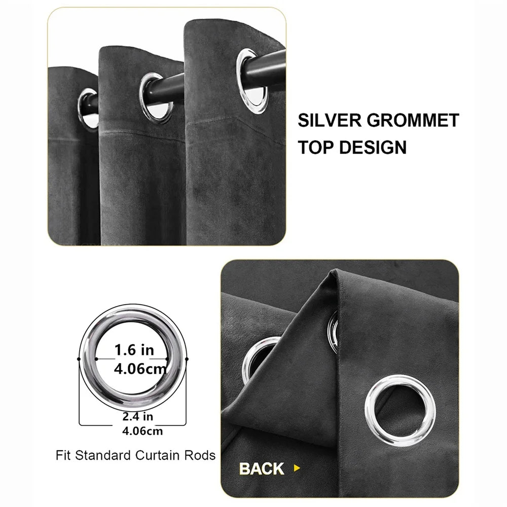 High-end Velvet Grommet Curtain