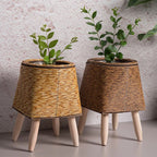 Vintage Planters Imitation Rattan Flower Stand
