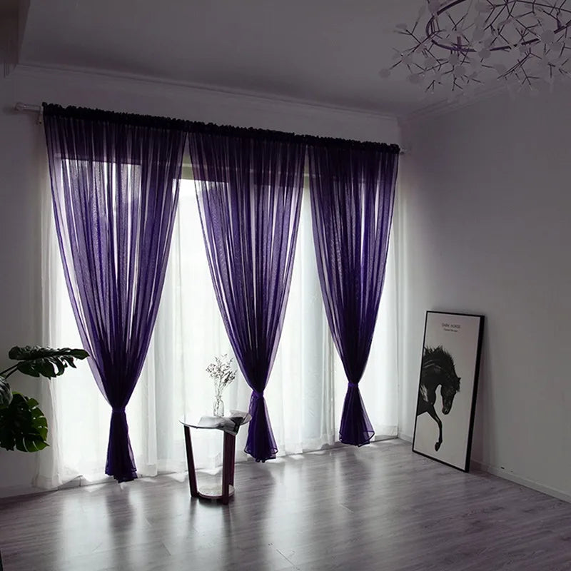 Solid Color Sheer Curtain