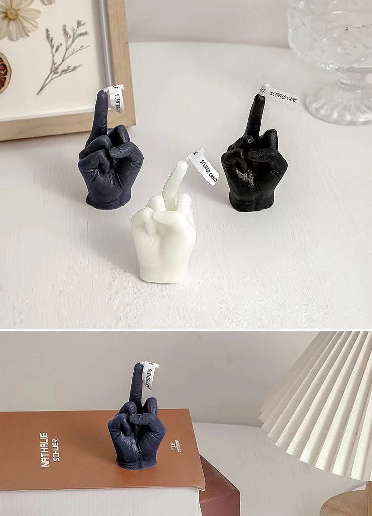 Middle Finger Shaped Gesture Scented Candles