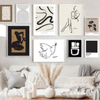Simple Neutral Color Boho Modern Gallery Wall Art