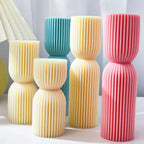 Roman Striped Cylindrical Candle