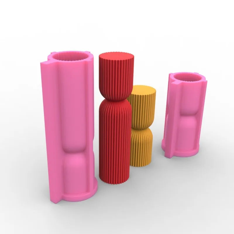 Roman Striped Cylindrical Candle