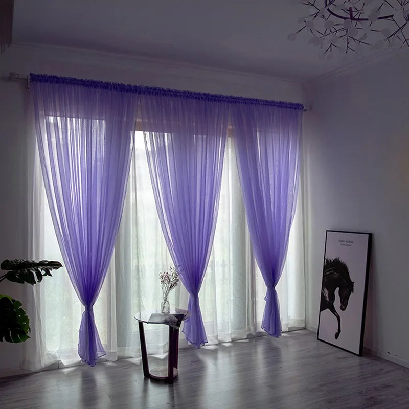 Solid Color Sheer Curtain