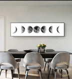 Wall Art Moon Phase Black White Posters